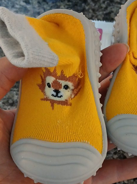 Cute Yellow Baby Sock Shoes with Lion