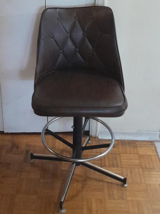 Brown Vinyl Swivel Bar Stool thumbnail