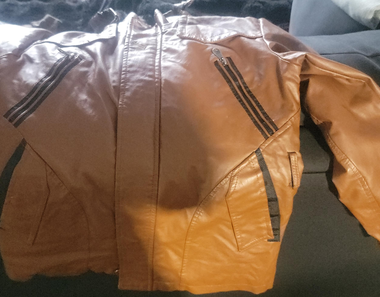 Brown Faux Leather Jacket thumbnail