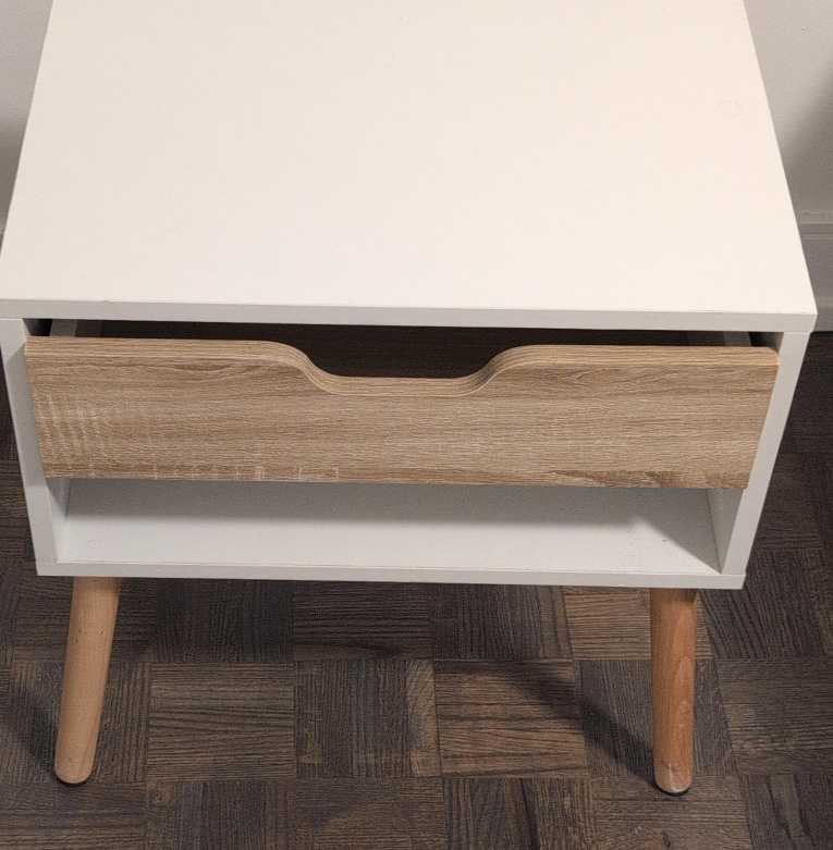 White & Wood Nightstand thumbnail