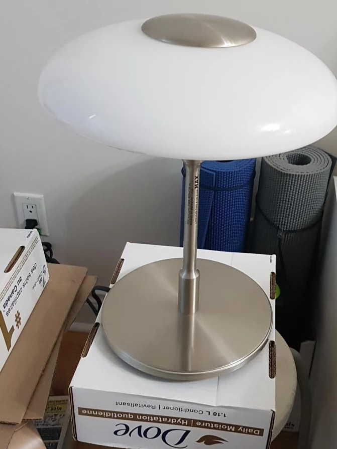 Modern MAX Table Lamp - White & Silver thumbnail