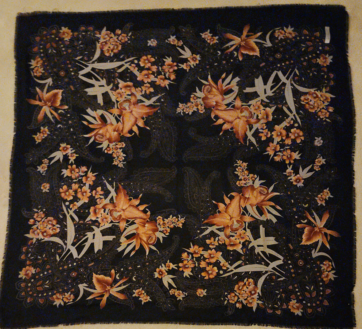 Floral Patterned Scarf - 100% Polyester thumbnail