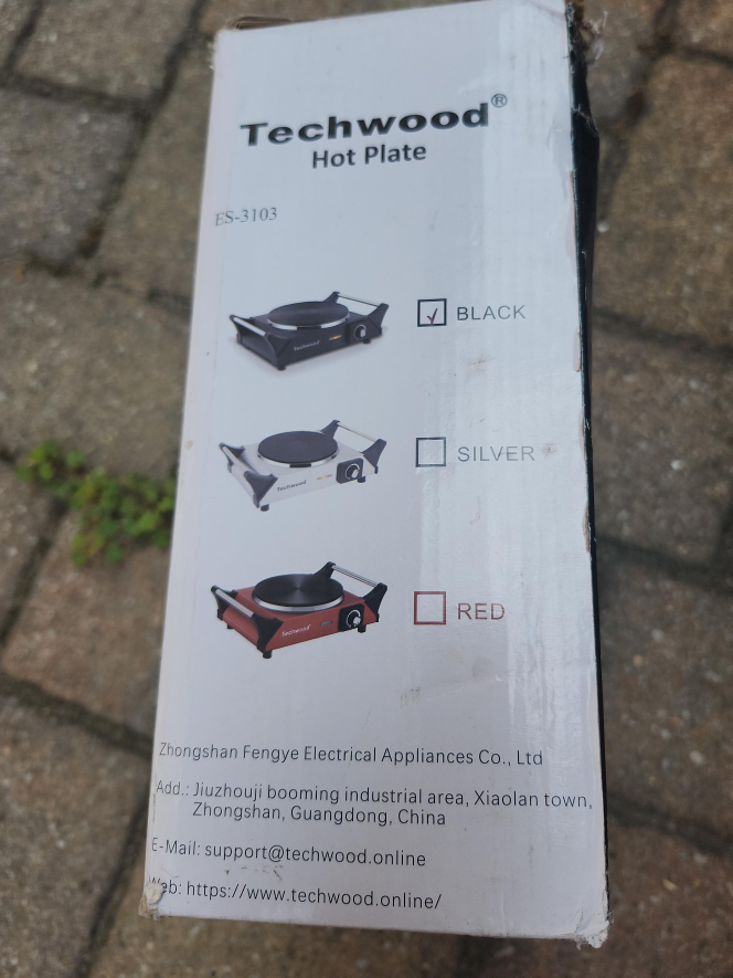 Techwood Hot Plate - Black thumbnail