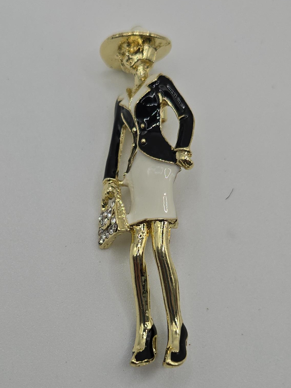 Fashion Lady Figural Brooch thumbnail