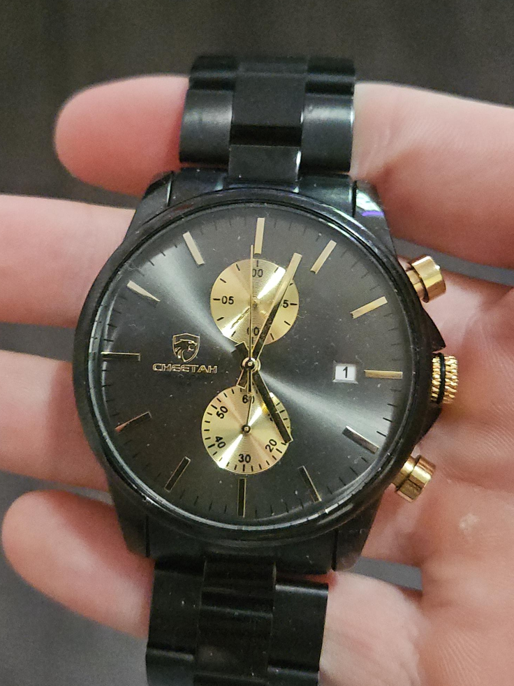 Cheetah Black and Gold Chronograph Watch thumbnail