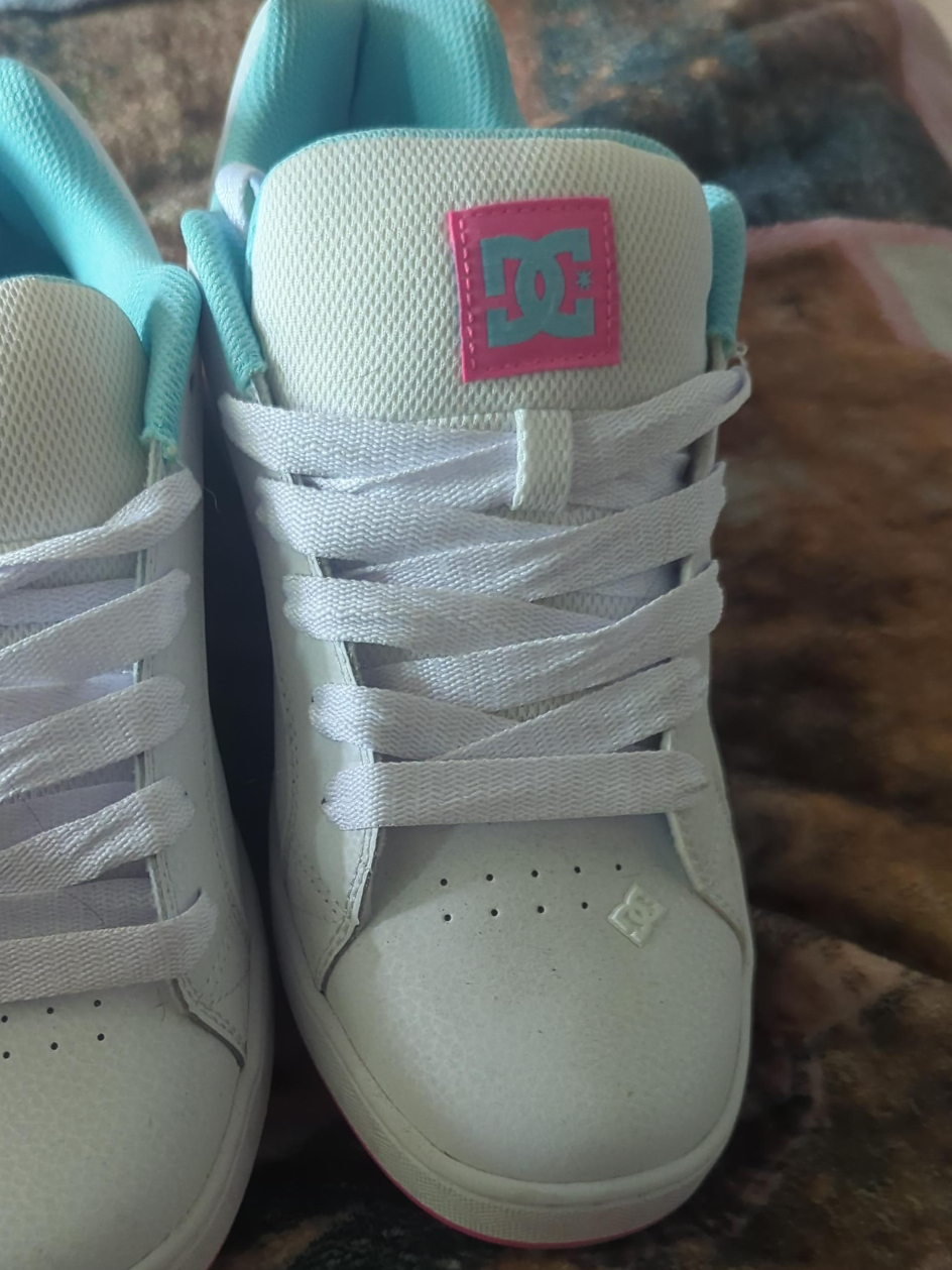 DC Women's White/Aqua Sneakers thumbnail