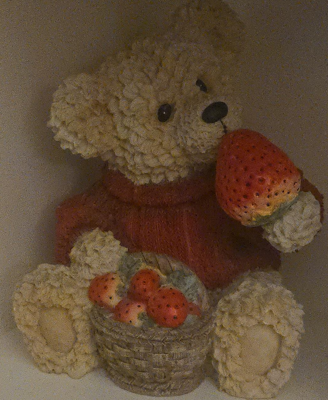 Strawberry Teddy Bear Figurine thumbnail