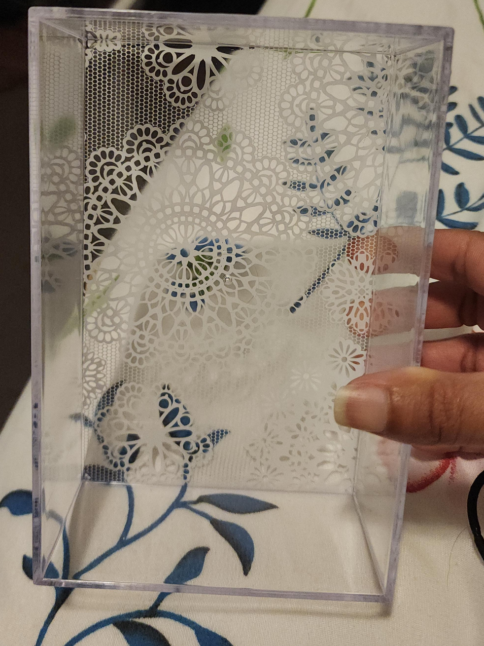 Acrylic Display Box with Floral Pattern thumbnail