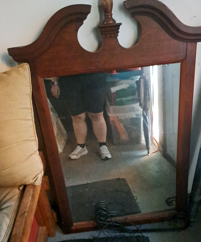 Vintage Wood Framed Mirror thumbnail