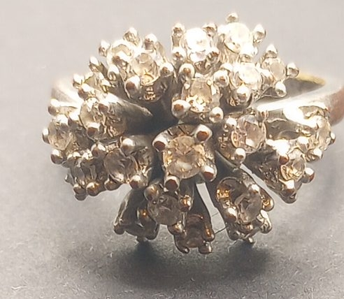 Vintage Silver Tone Cocktail Ring thumbnail