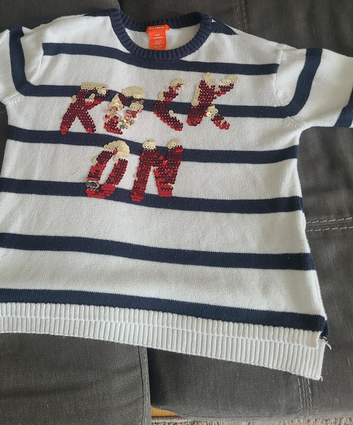 Joe Fresh Kids Striped Sweater Size 7\8 thumbnail