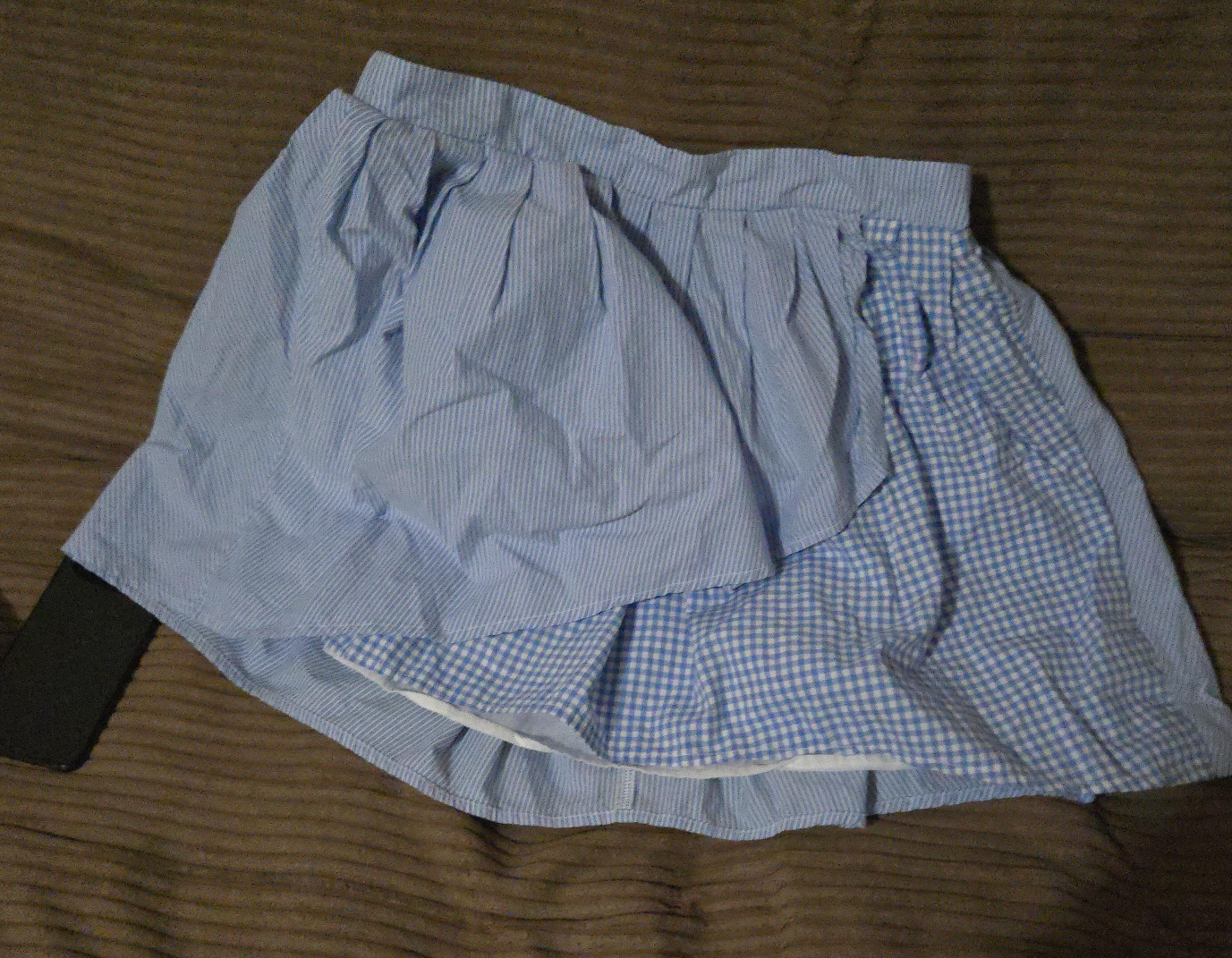 Blue Striped & Gingham Skirt thumbnail