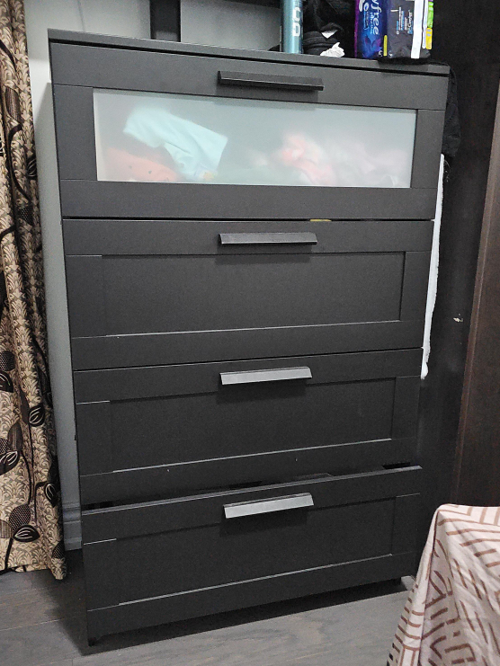 IKEA Hemnes 5-Drawer Chest - Dark Grey thumbnail