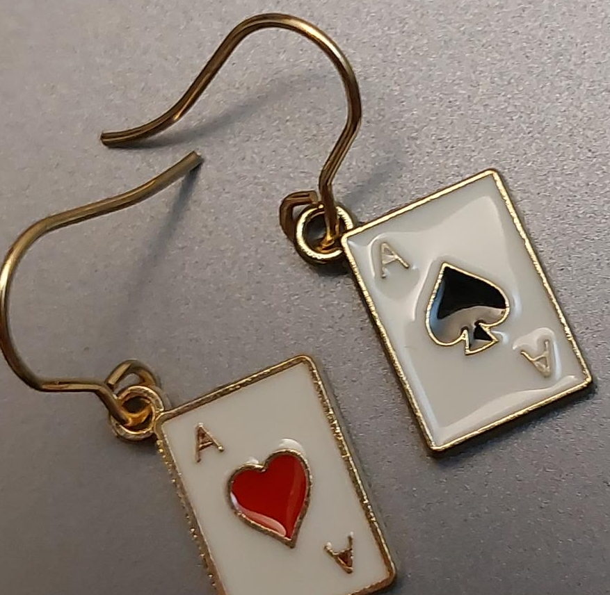 Ace of Spades/Hearts Card Earrings thumbnail