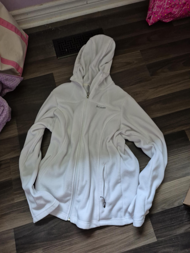 Columbia White Fleece Zip-Up Jacket thumbnail