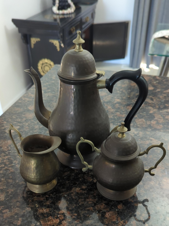 Vintage Hammered Metal Coffee/Tea Set thumbnail