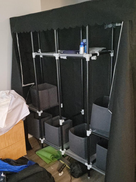Portable Closet Organizer Wardrobe - Black