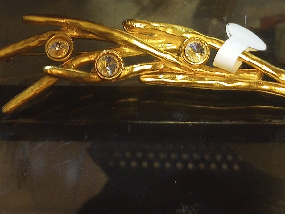 Vintage Pal Kepenyes Gold Tone Brutalist Brooch thumbnail