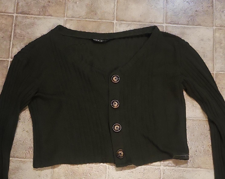 Shein Olive Green Cardigan - Size Small thumbnail