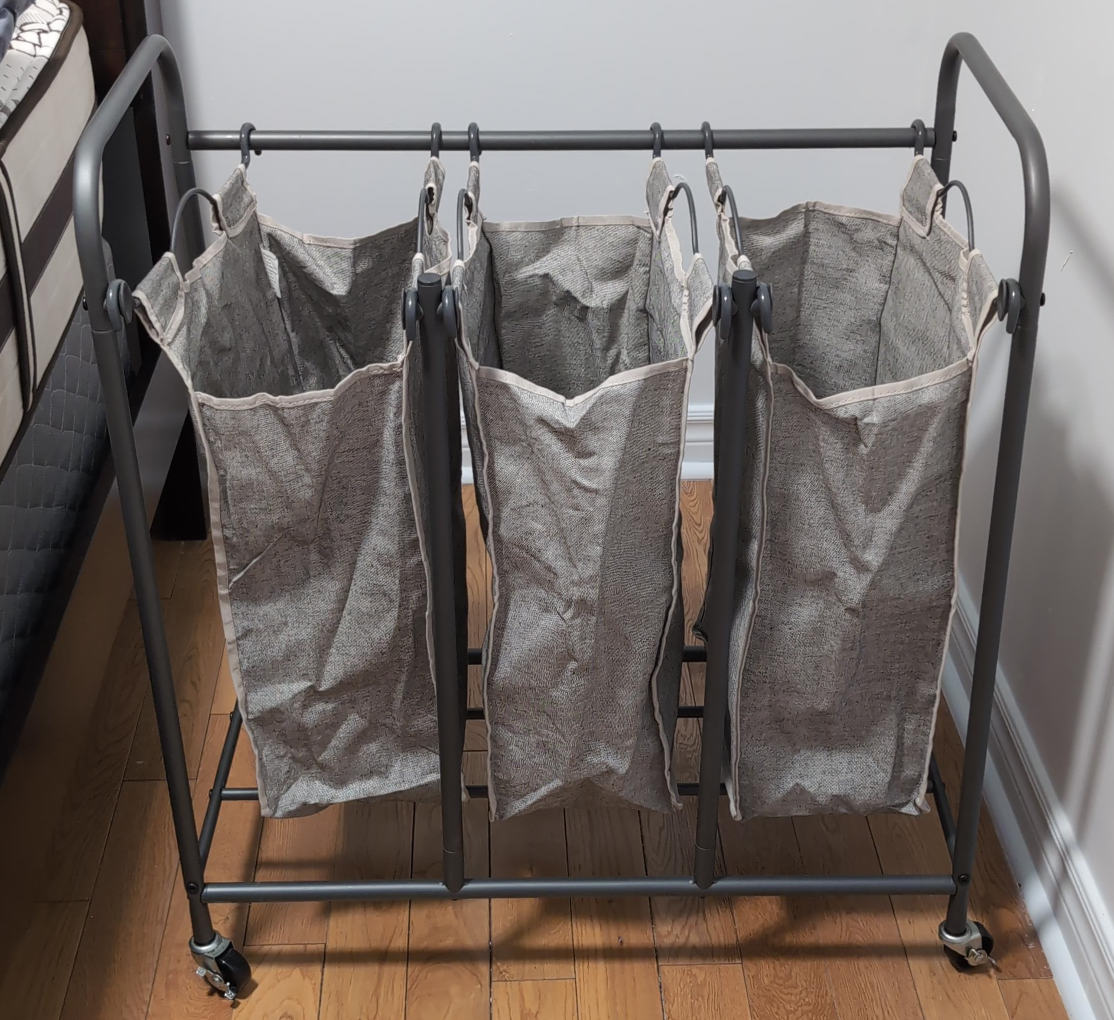 Triple Laundry Sorter with Wheels