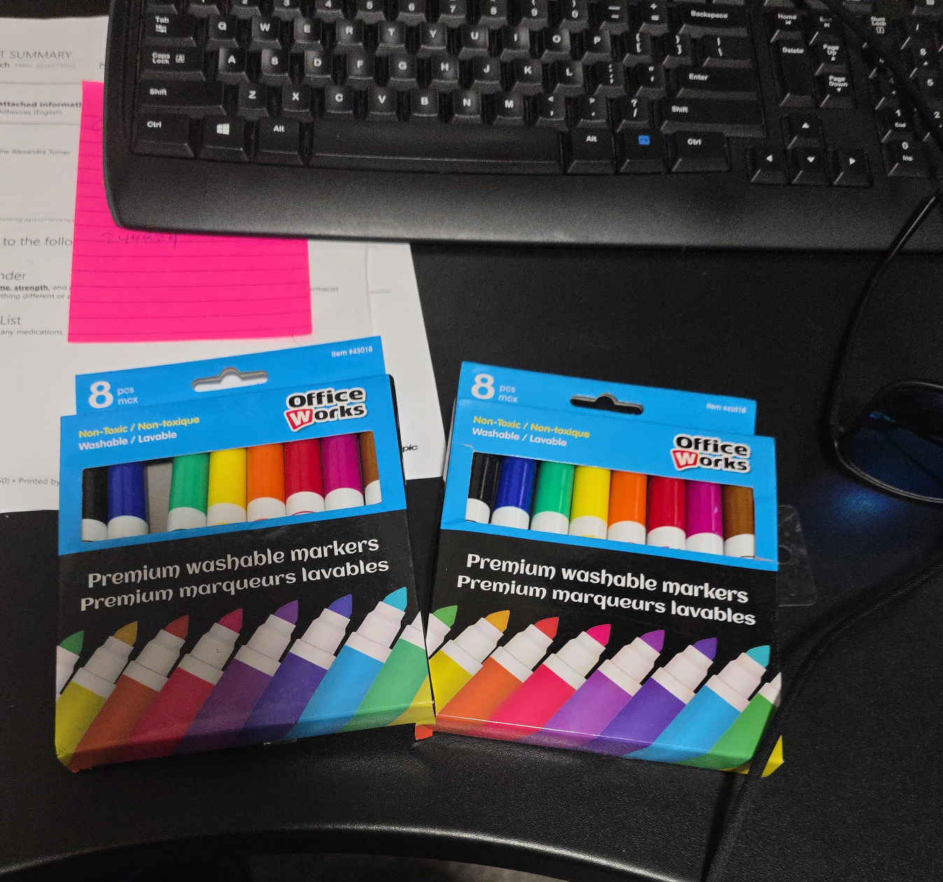 Office Works Premium Washable Markers - 8 Pack thumbnail