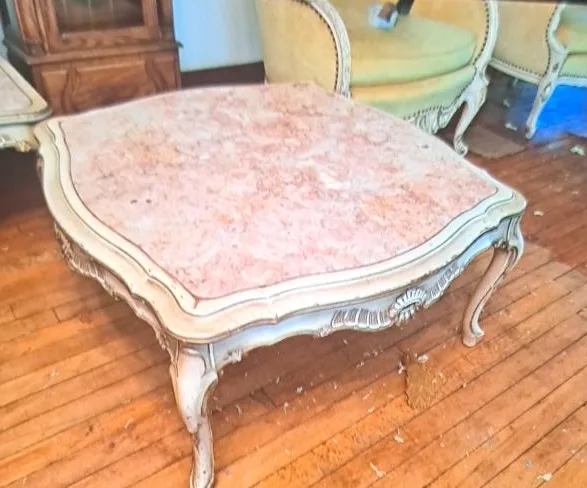 Vintage Marble Top Coffee Table