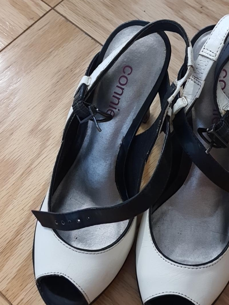Connie Black & White Heels thumbnail
