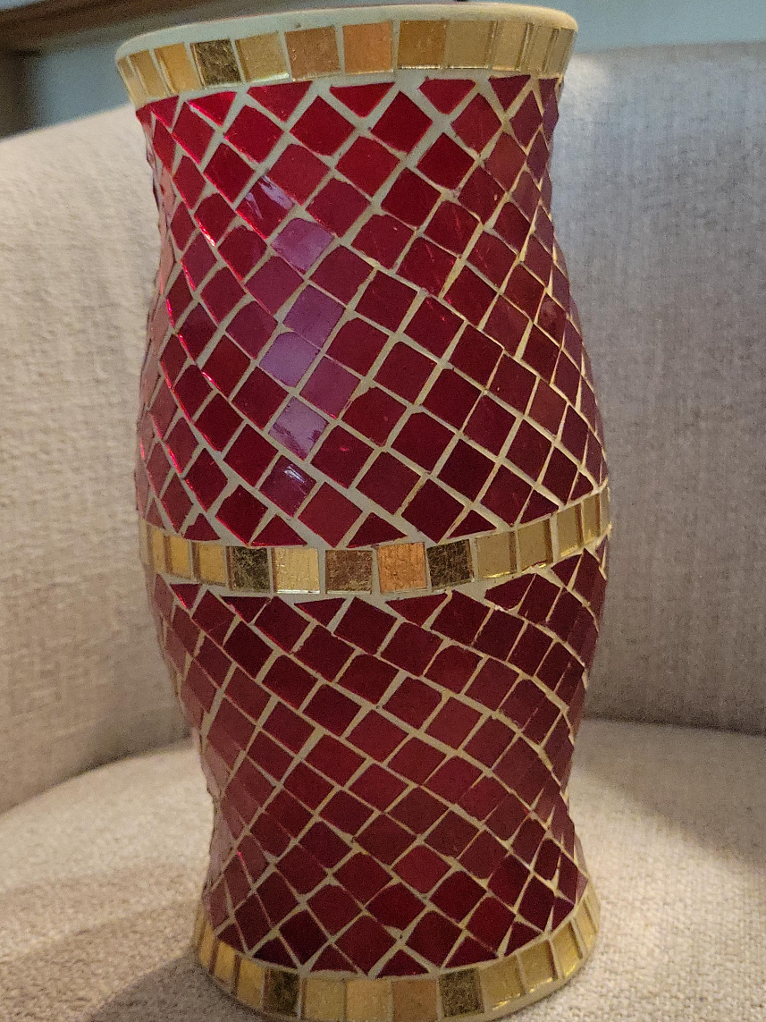 Red & Gold Mosaic Vase thumbnail