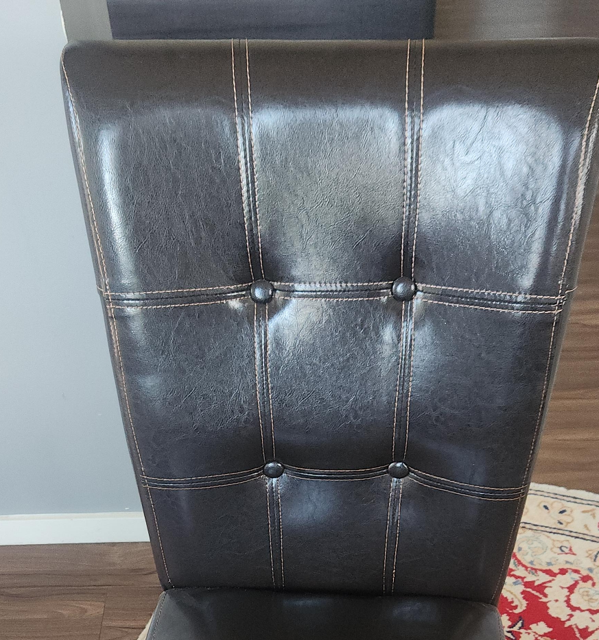 Brown Faux Leather Dining Chairs thumbnail