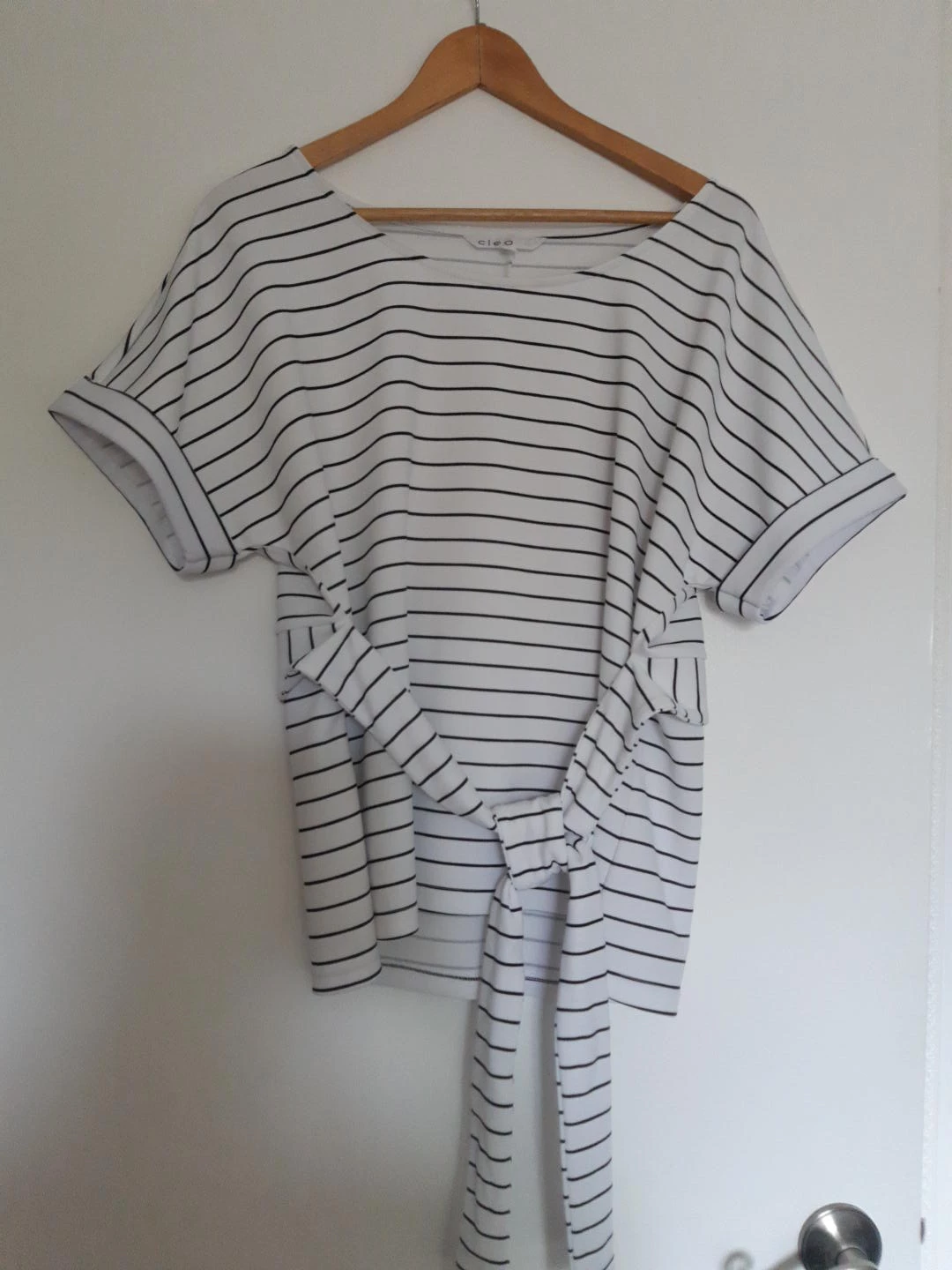 Cleo Striped Tie-Waist Top - Size L thumbnail