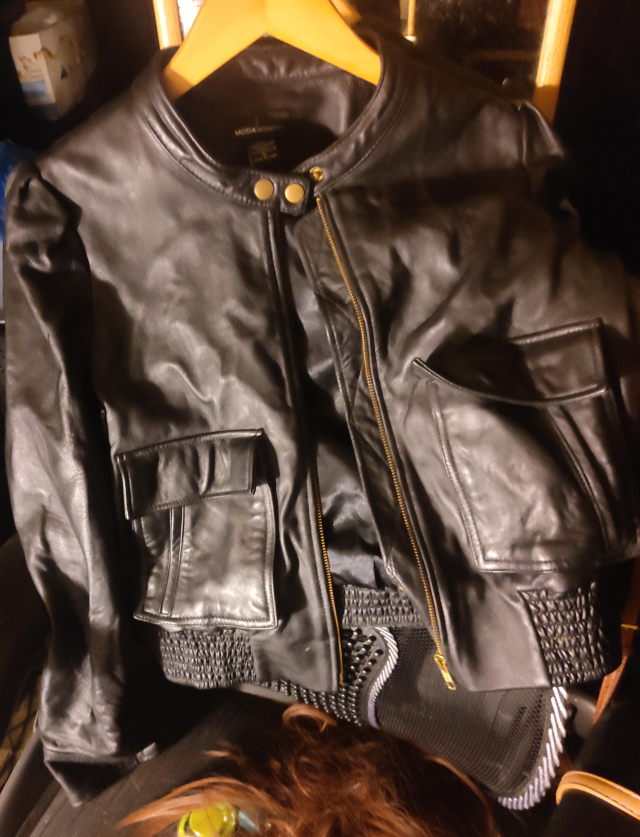 Moda International Black Leather Jacket thumbnail