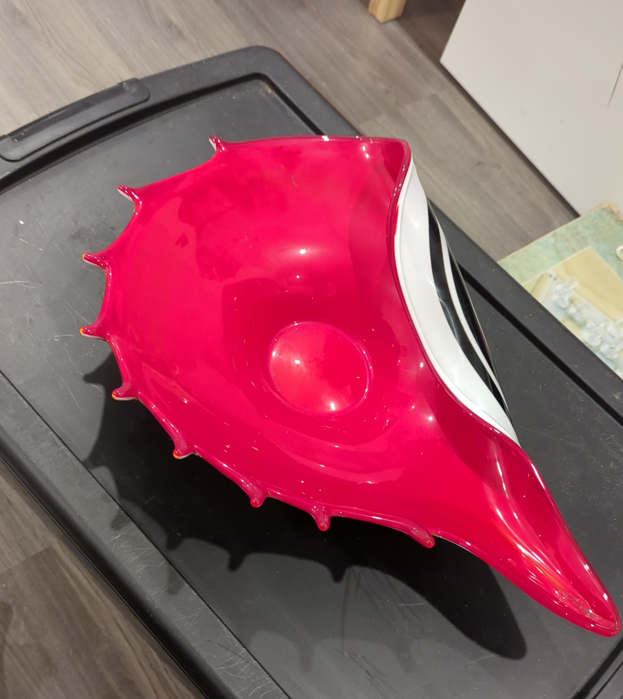 Red Decorative Glass Bowl thumbnail
