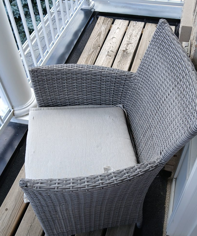 Wicker Patio Chair - Grey thumbnail