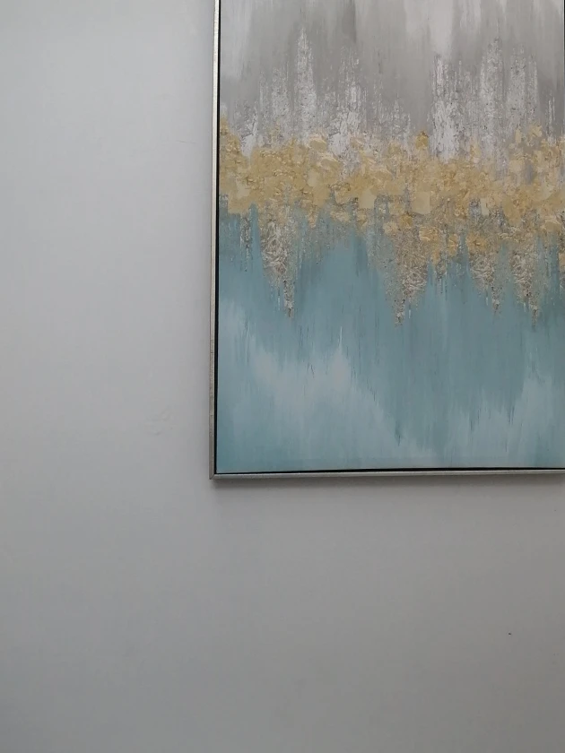Abstract Wall Art - Gold, Grey, Blue thumbnail