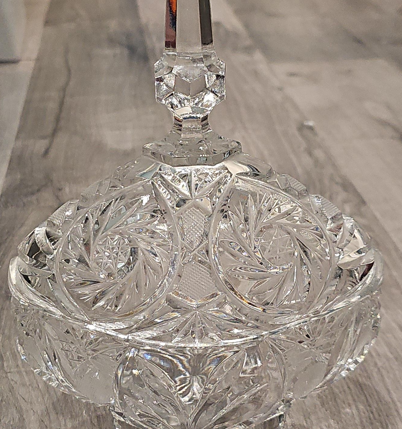 Vintage Crystal Candy Dish with Lid thumbnail