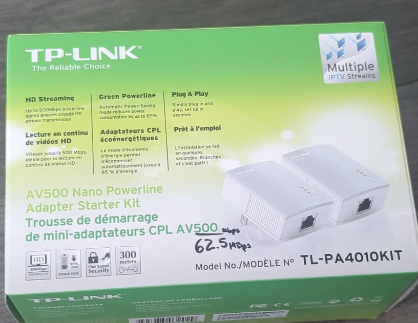 TP-Link AV500 Nano Powerline Adapter Starter Kit - Like New