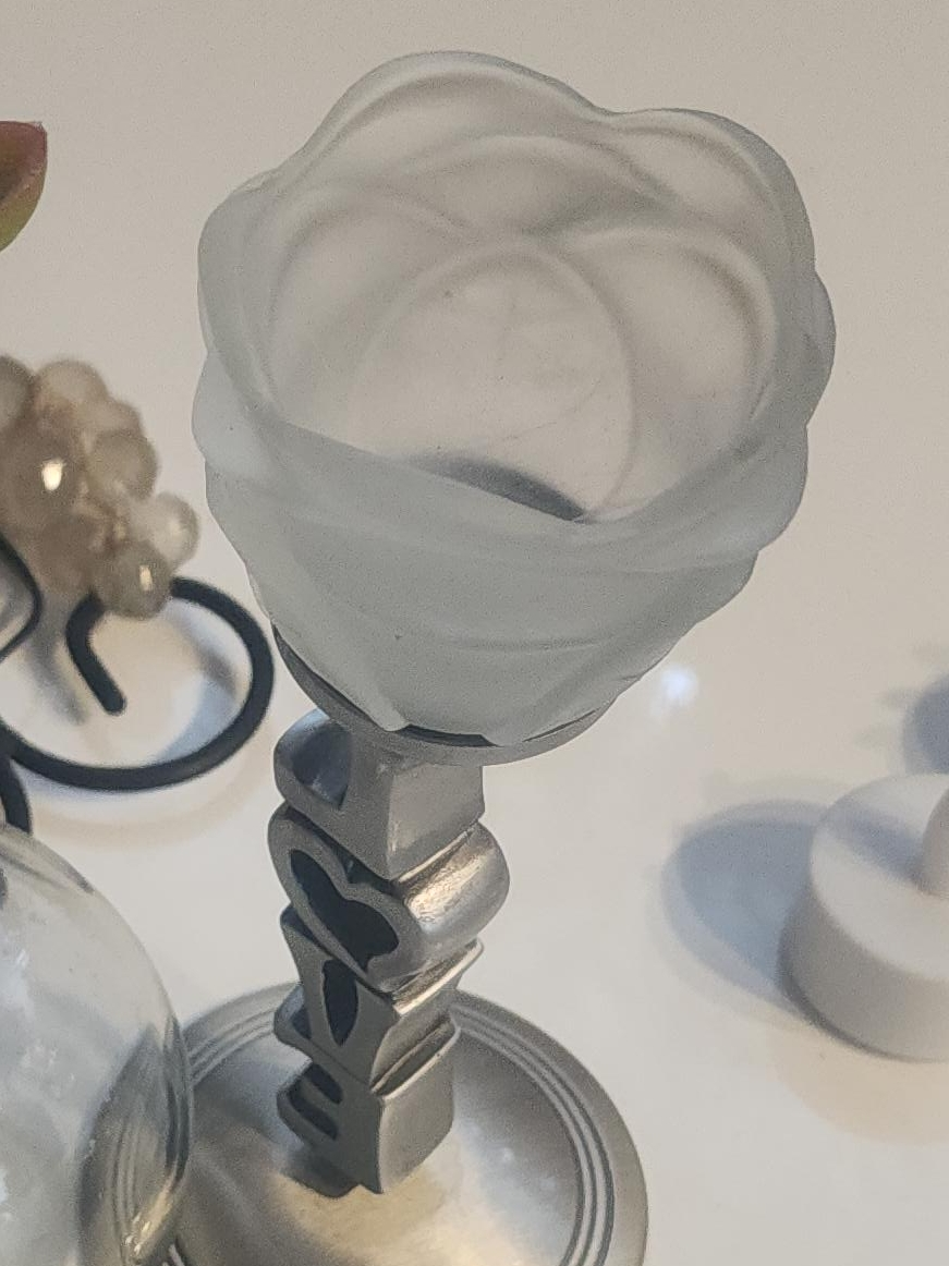 Rose Candle Holder with LOVE Base thumbnail
