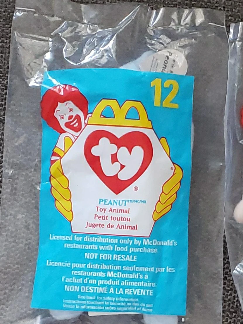 McDonald's TY Beanie Baby Peanut Elephant Toy