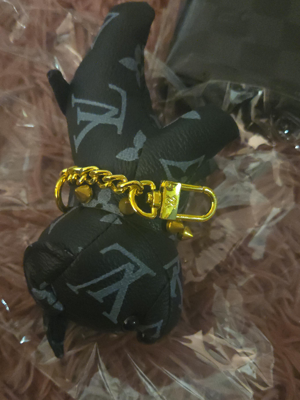 Louis Vuitton Black Leather Keychain thumbnail