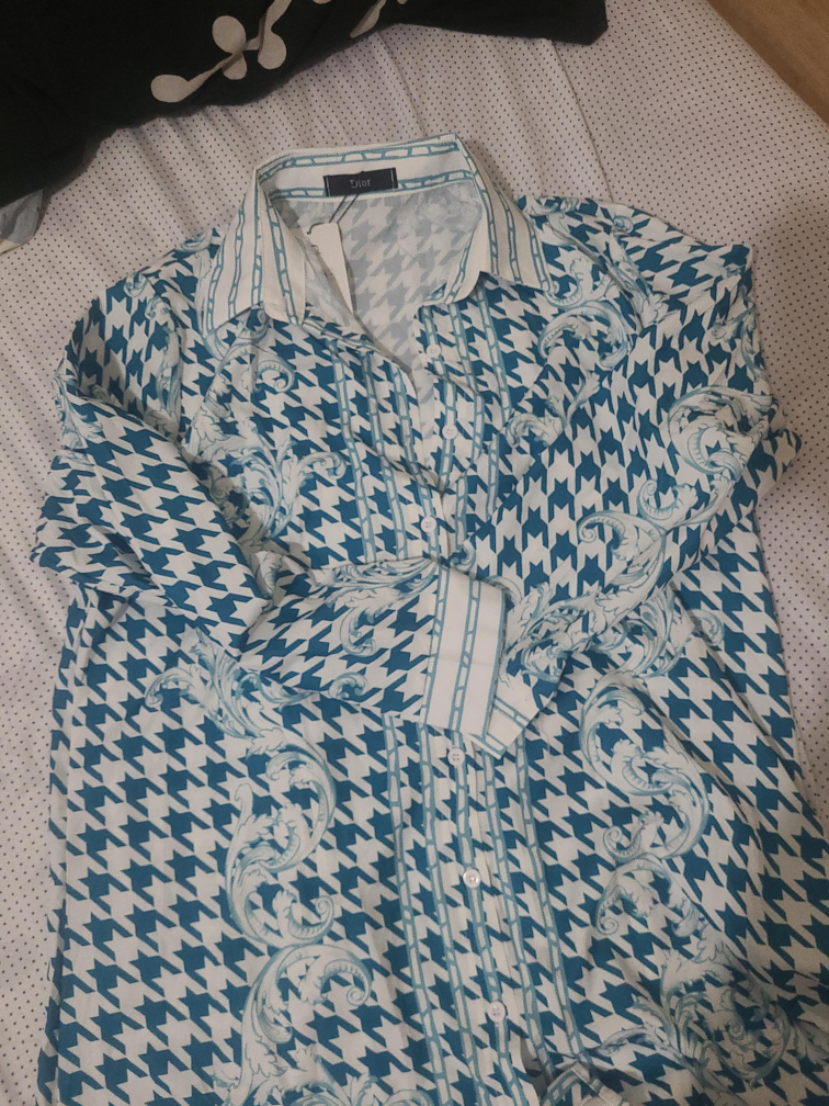 Dior Blue & White Patterned Shirt