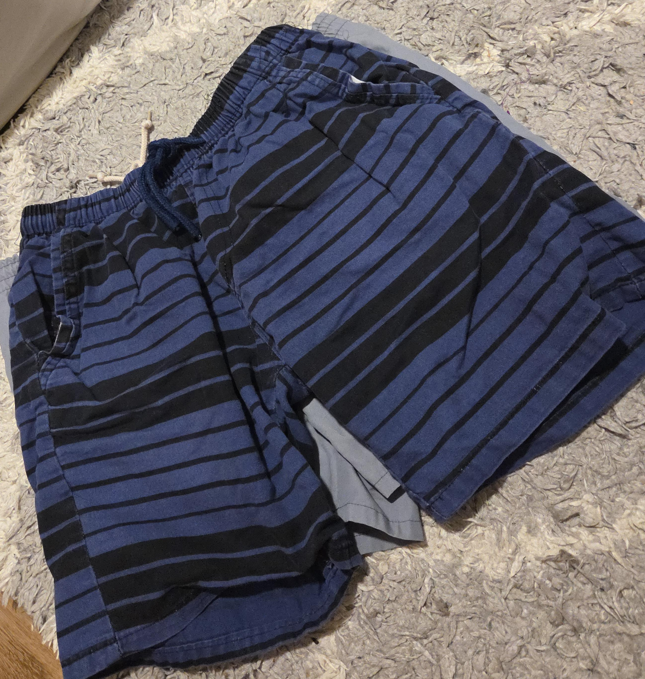 Striped Swim Shorts - Blue & Black thumbnail