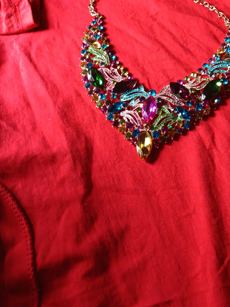 Colorful Rhinestone Statement Necklace thumbnail