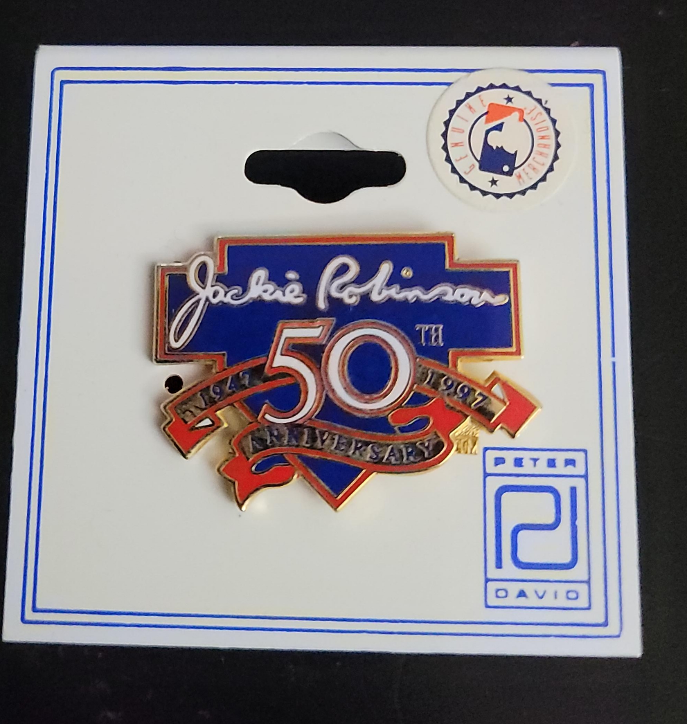 Jackie Robinson 50th Anniversary Pin - Peter David thumbnail