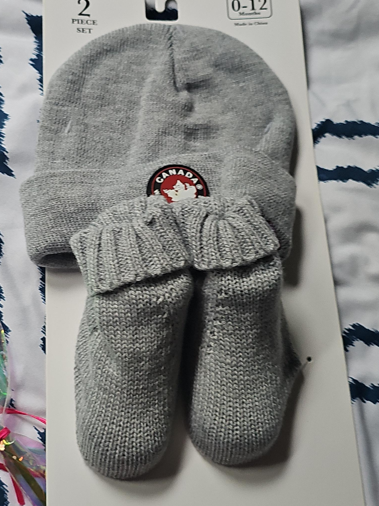New Canada Weather Gear Hat & Mittens Set (0-12 Months) thumbnail