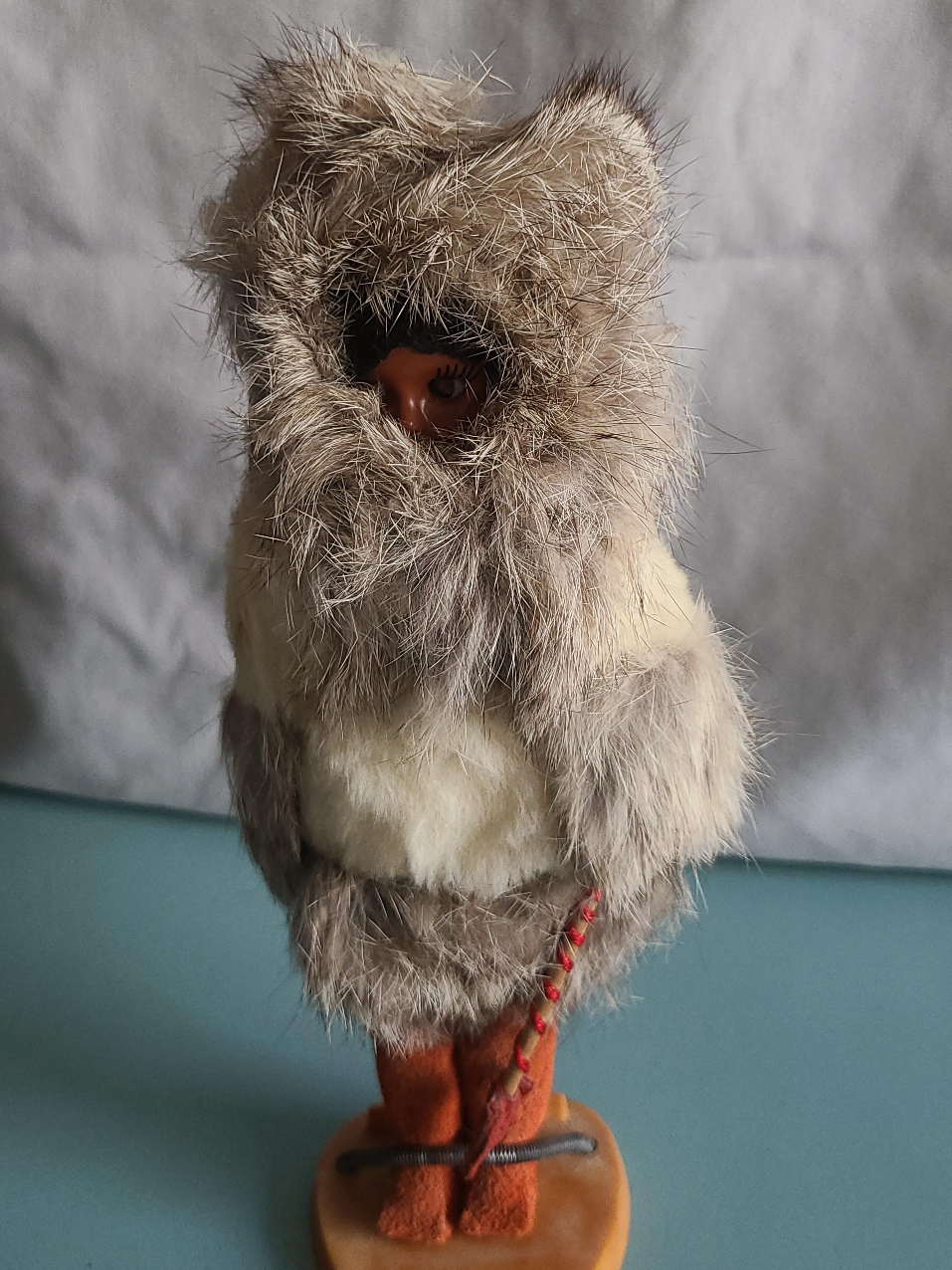 Vintage Inuit Doll with Fur Hood thumbnail