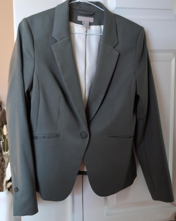 H&M Olive Green Blazer - Size 6 thumbnail