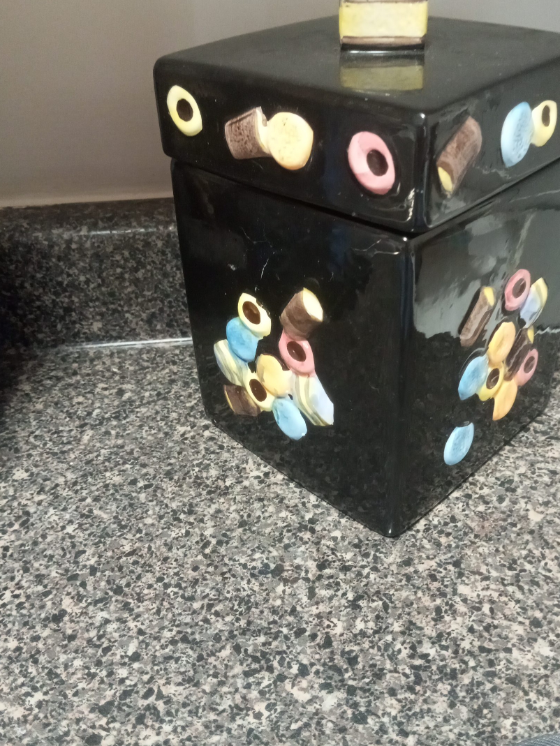 Black Ceramic Candy Jar thumbnail
