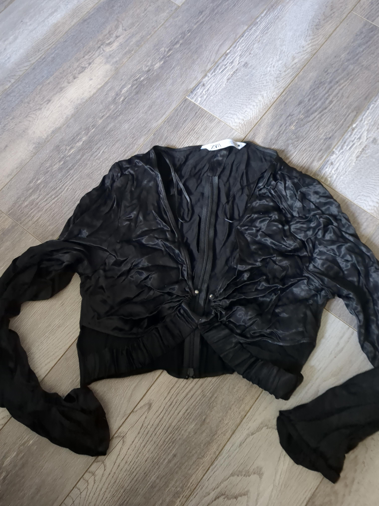 Zara Black Ruched Front Blouse thumbnail