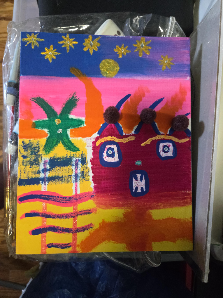 Angelo's Colorful Abstract Canvas Painting thumbnail