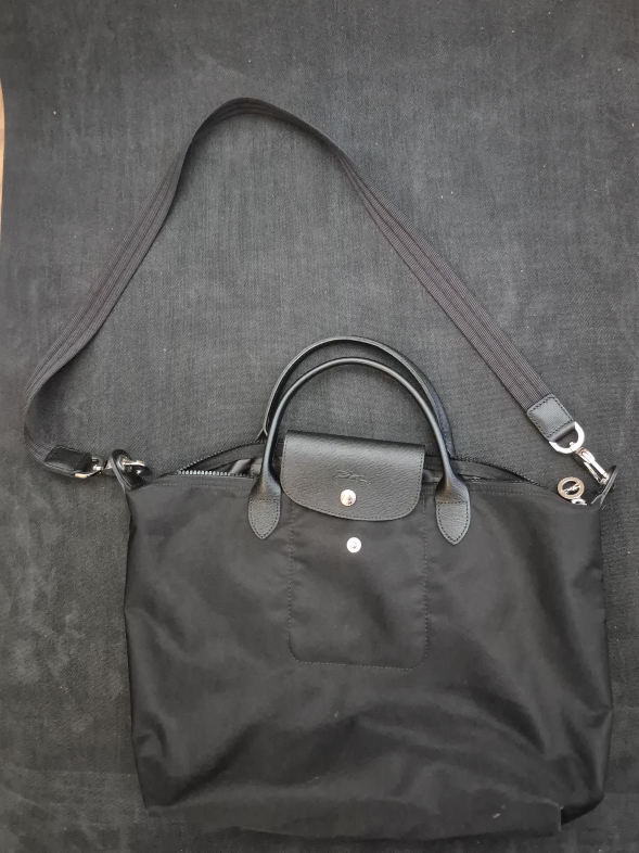 Longchamp Medium Le Pliage Tote Bag - Black two way thumbnail